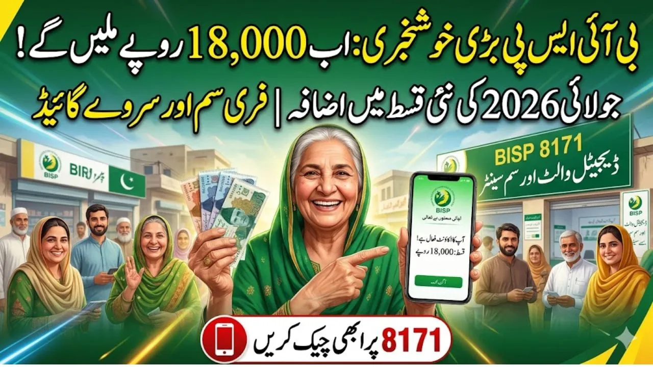 BISP 8171 New Update 2026 Benazir Kafalat Rs. 18,000 Payment Increased Free Wallet SIM & Dynamic Survey Guide